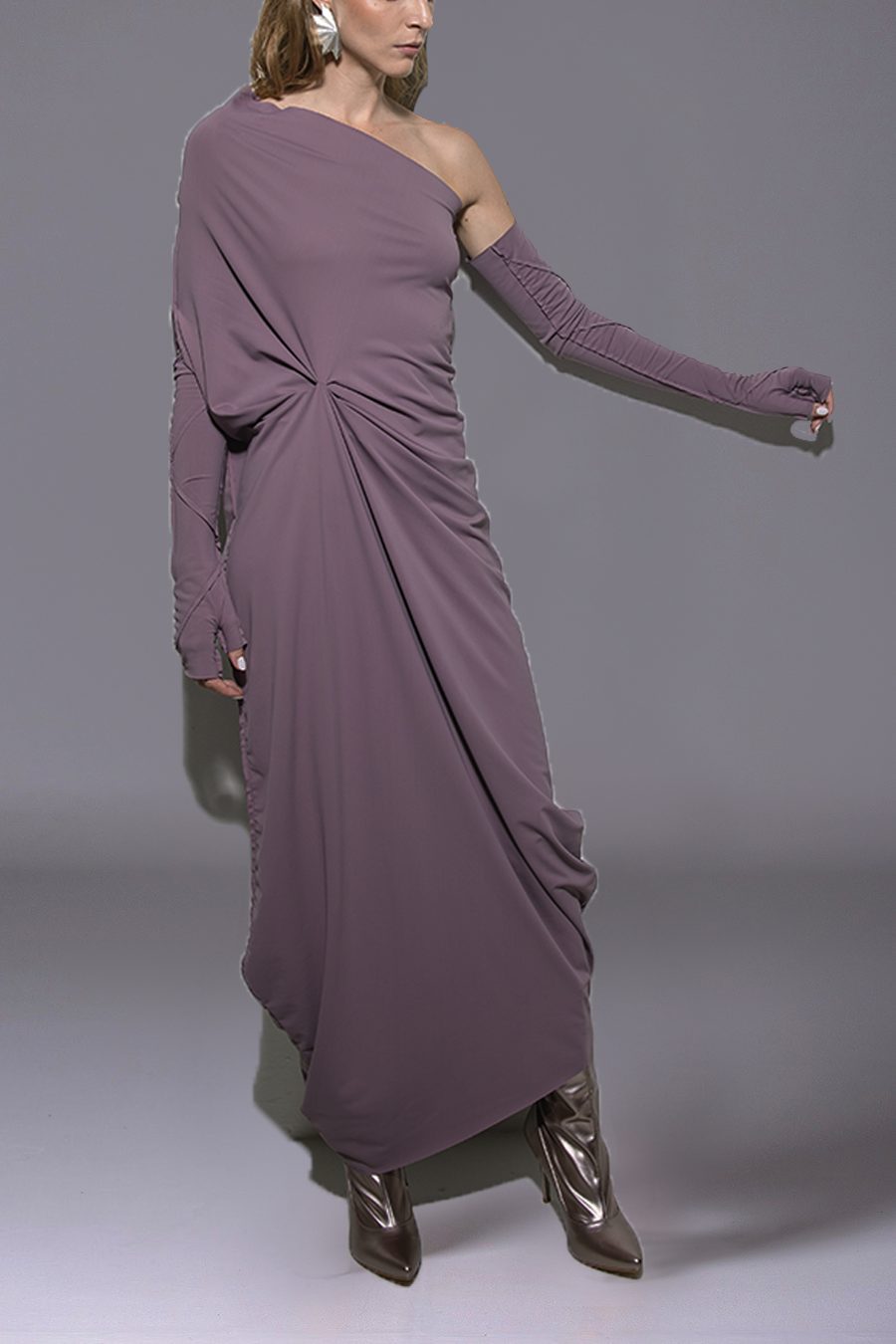VESTIDO LARGO A UN HOMBRO